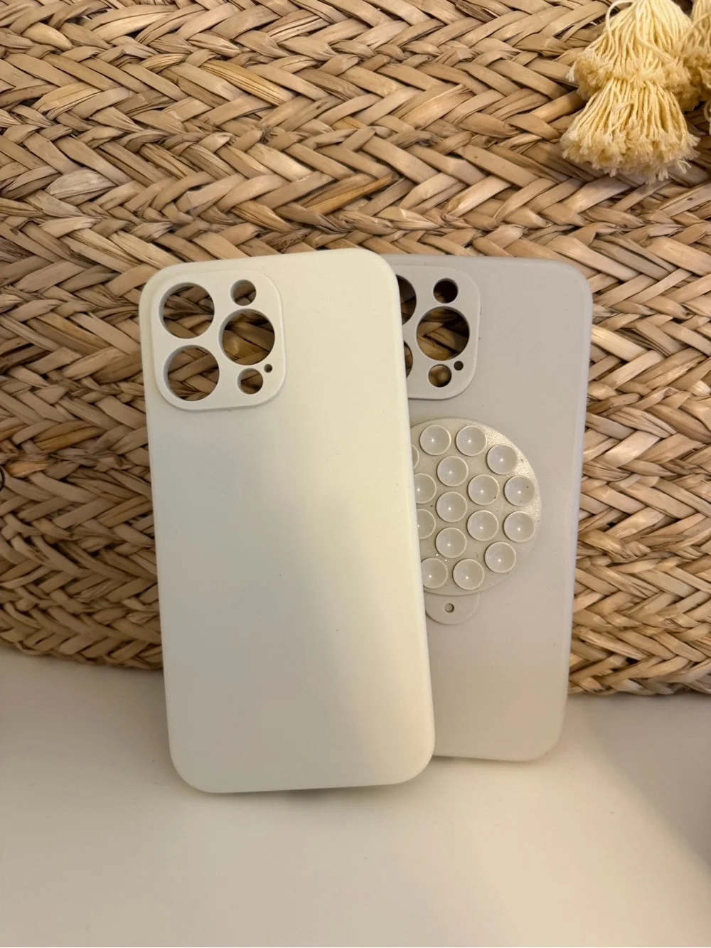 Neutral iPhone 14 Pro Max Silicone iPhone Case with PopGrip
